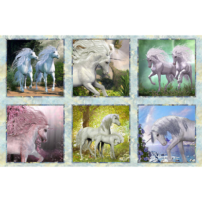 Unicorns Squares Fabric Panel
