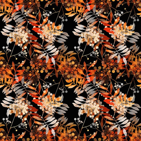 Reflections of Autumn Multi Night Garden Fabric - By the yard