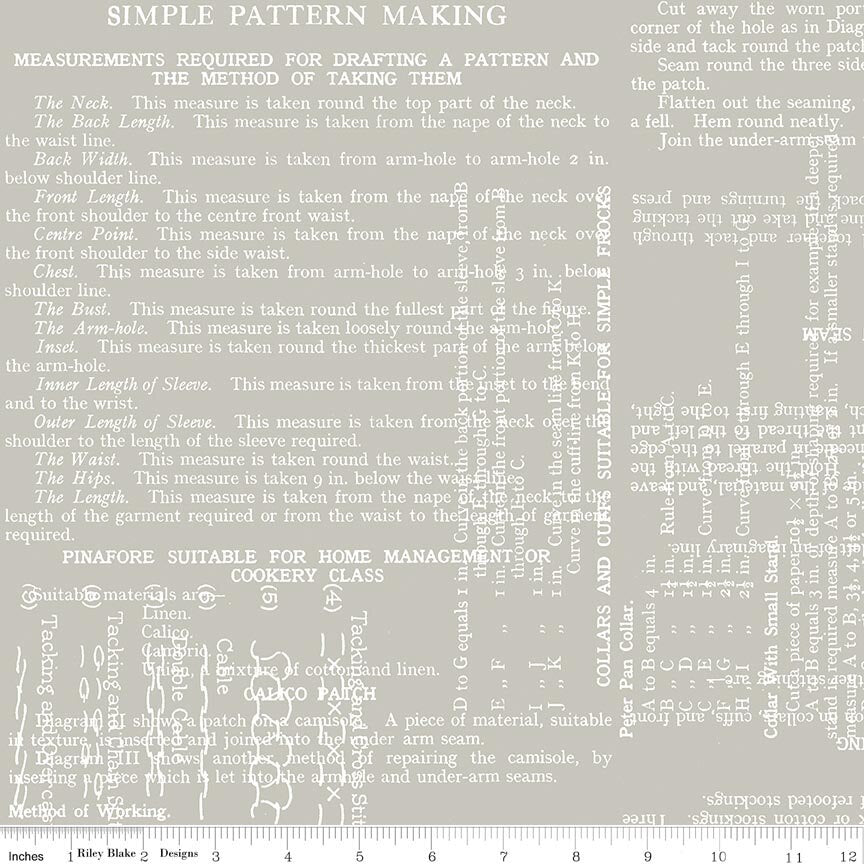 Wide Back Sew Text Gray 3-Yard Package