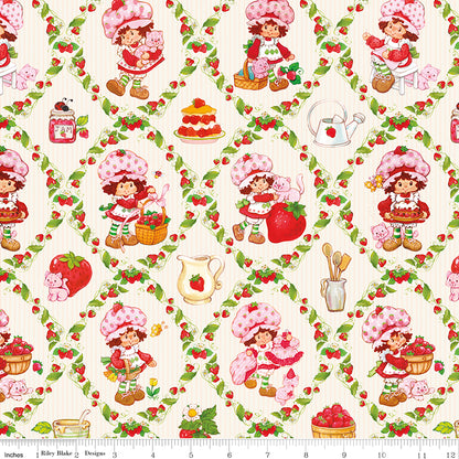 The World of Strawberry Shortcake™ Cream Wide Back Fabric - By the yard