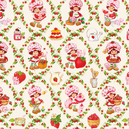 The World of Strawberry Shortcake™ Cream Wide Back Fabric - By the yard