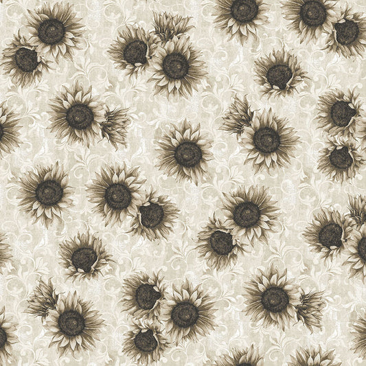Autumn Vibes Sunflower Toss Fabric - By the yard