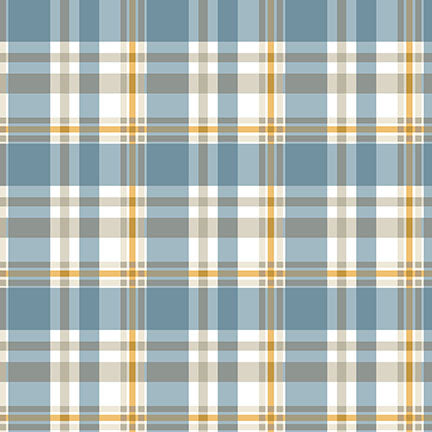 Autumn Vibes Plaid Blue Fabric - By the yard