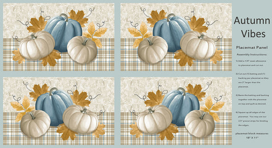 Autumn Vibes Placemat Fabric Panel 24"