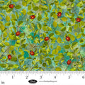 Enchanted Canopy Ladybugs and Leaves Teal Fabric by JK Stewart for Blank Quilting