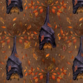 Harvest Haunt Hangin Bat Brown Fabric
