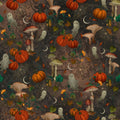 Harvest Haunt Mushrooms and Ghosts Charcoal Fabric