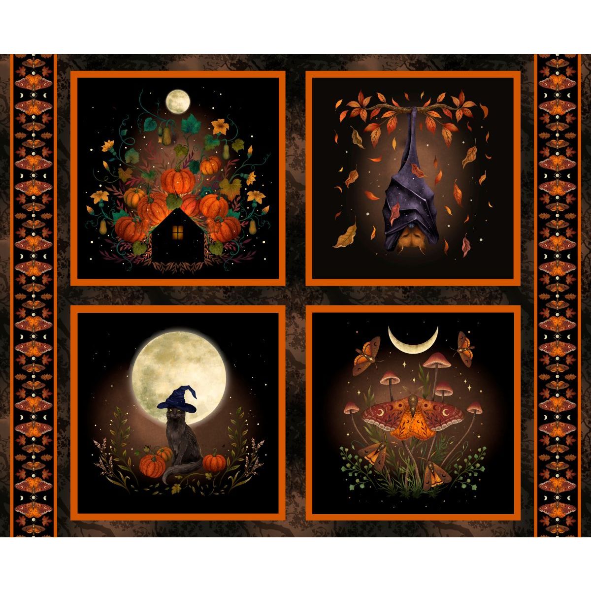 Harvest Haunt 36 Inch Block Fabric Panel