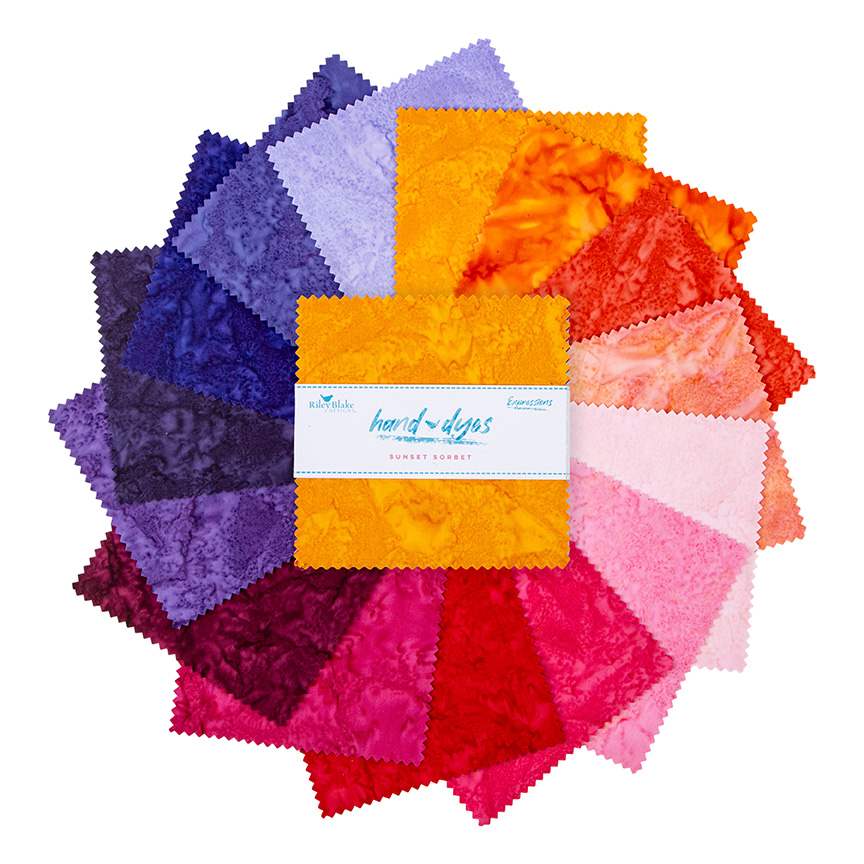 Batiks Hand-Dyes Sunset Sorbet 5" Squares