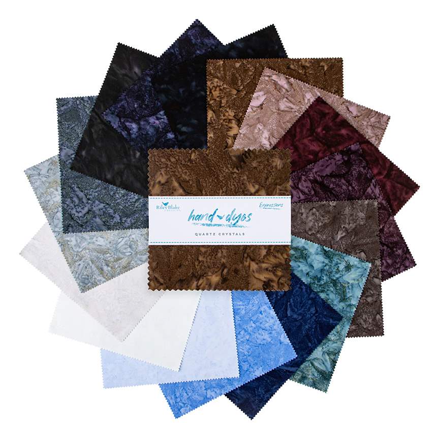 Batiks Hand-Dyes Quartz Crystals 5" Squares