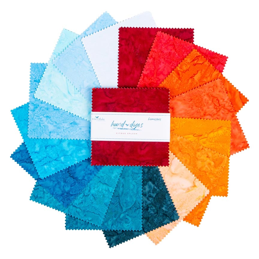 Batiks Hand-Dyes Citrus Splash 5" Squares