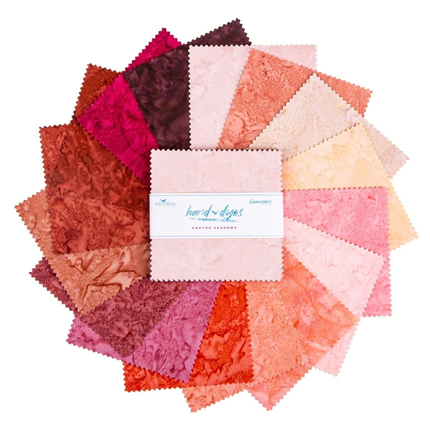 Batiks Hand-Dyes Canyon Shadows 5" Squares
