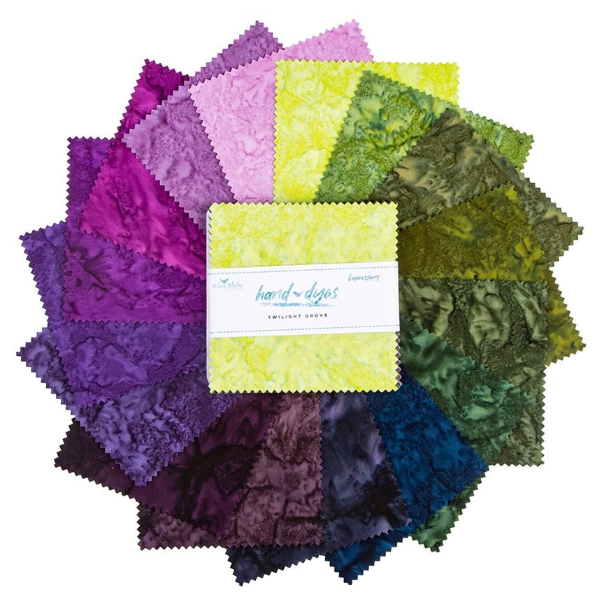 Batiks Hand-Dyes Twilight Grove 5" Squares