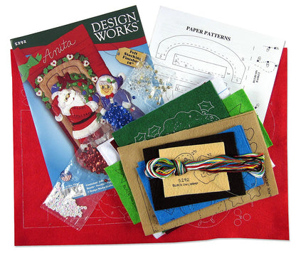Mr. & Mrs. Claus 5292 Felt Applique Stocking Kit