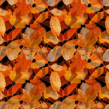 Reflections of Autumn Multi Leaves Fabric - By the yard