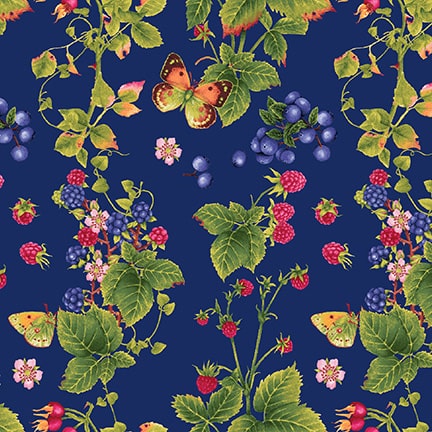 Minu and Wildberry Berry Vine Fabric - By the yard