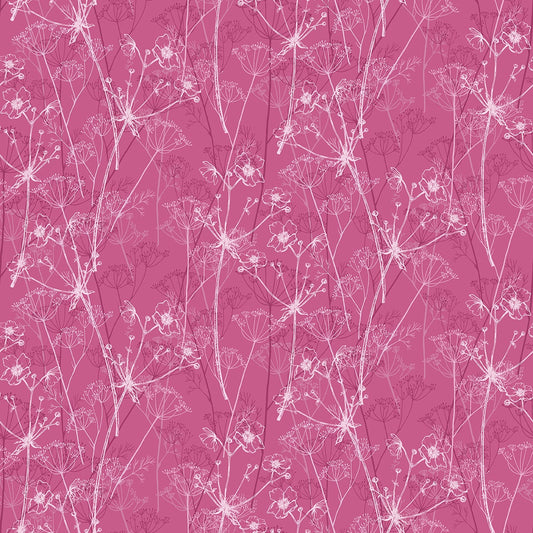 Minu and Wildberry Tonal Floral Pink Fabric - By the yard