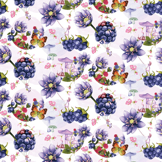 Minu and Wildberry Large Berries and Blooms Fabric - By the yard