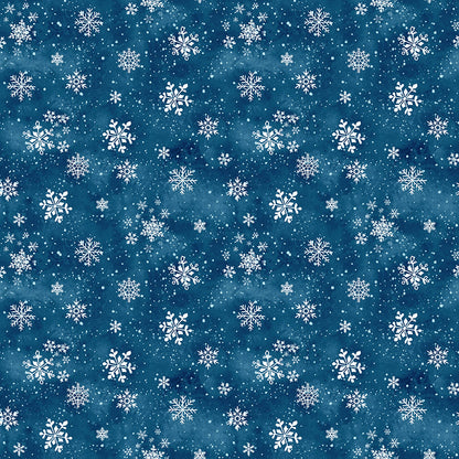 Cold Winter Morning Snowflake Fabric - By the yard
