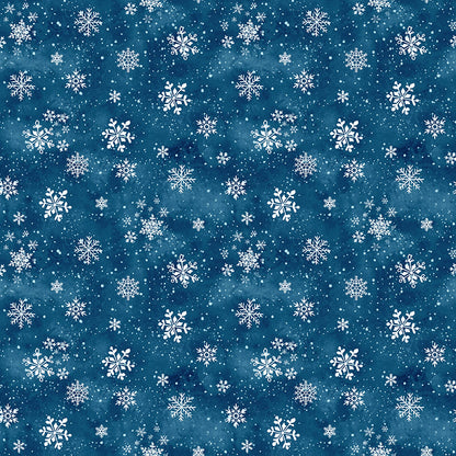 Cold Winter Morning Snowflake Fabric - By the yard