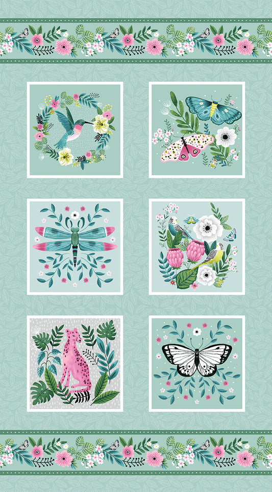 Tropical Menagerie Fabric 24 Inch Panel