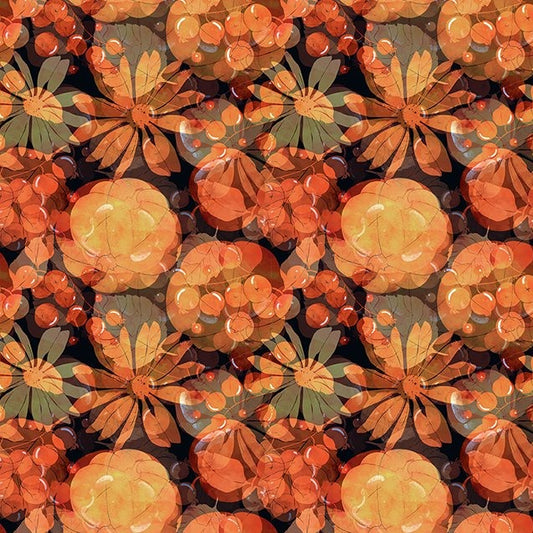 Reflections of Autumn Multi Pumpkins Fabric - By the yard
