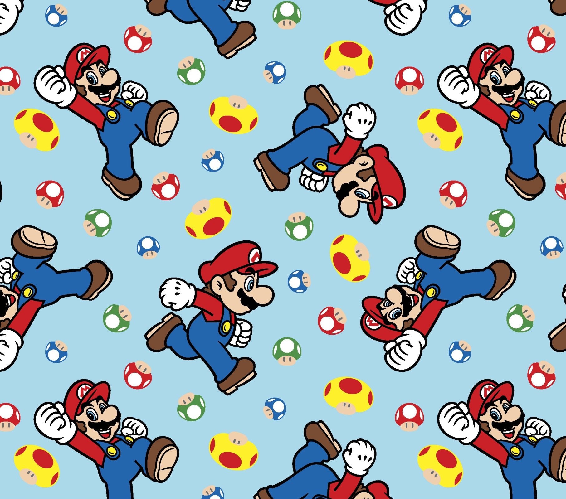 Nintendo Mario and Mushroom Toss Fabric