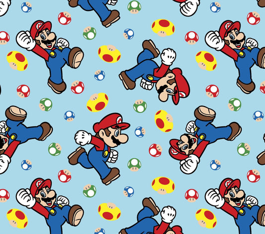 Nintendo Mario and Mushroom Toss Fabric - By the yard