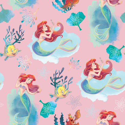 Disney Little Mermaid Ariel & Flounder - By the yard