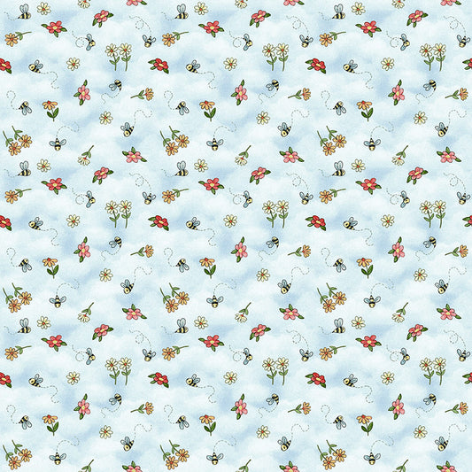 River Romp Bees and Blooms Fabric - By the yard