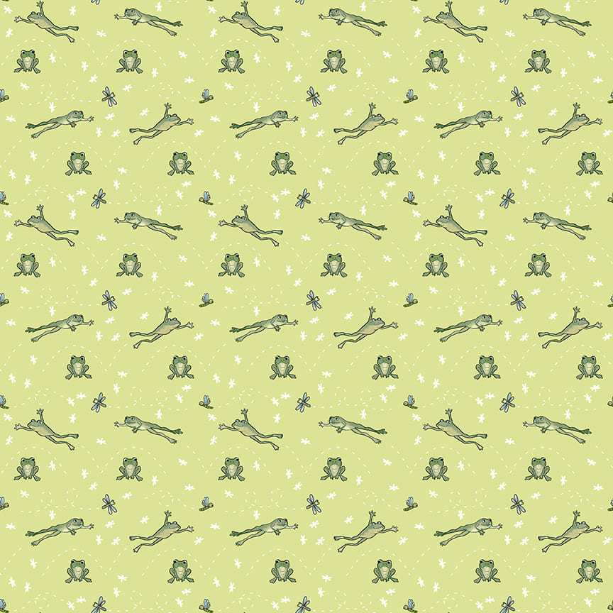 River Romp Leap Frogs Fabric - By the yard