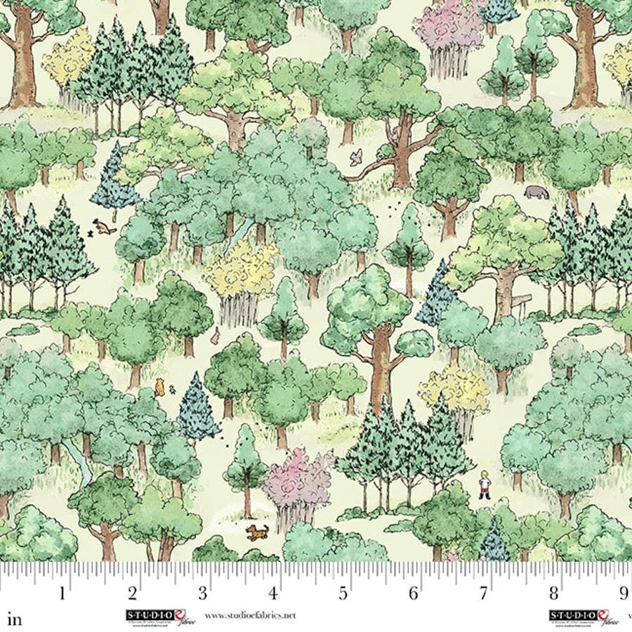 Classic Winnie the Pooh Forest Fabric - By the yard