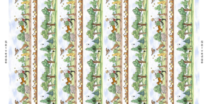 Classic Winnie the Pooh Stripe Fabric - By the yard