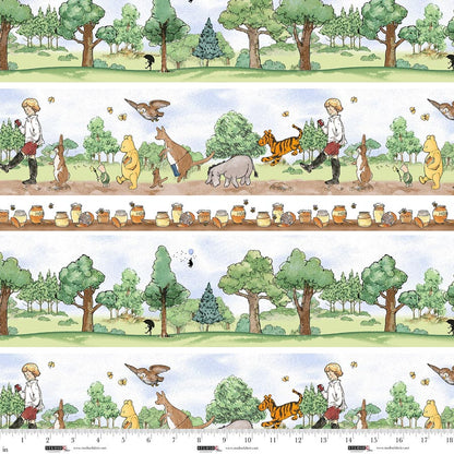 Classic Winnie the Pooh Stripe Fabric - By the yard