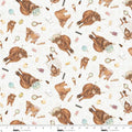 Bathing Bonnies Cow Toss White and Mint Fabric by Beth Reed for Studio E Fabrics