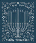 8 Nights 8 Lights Happy Hanukkah Fabric Panel