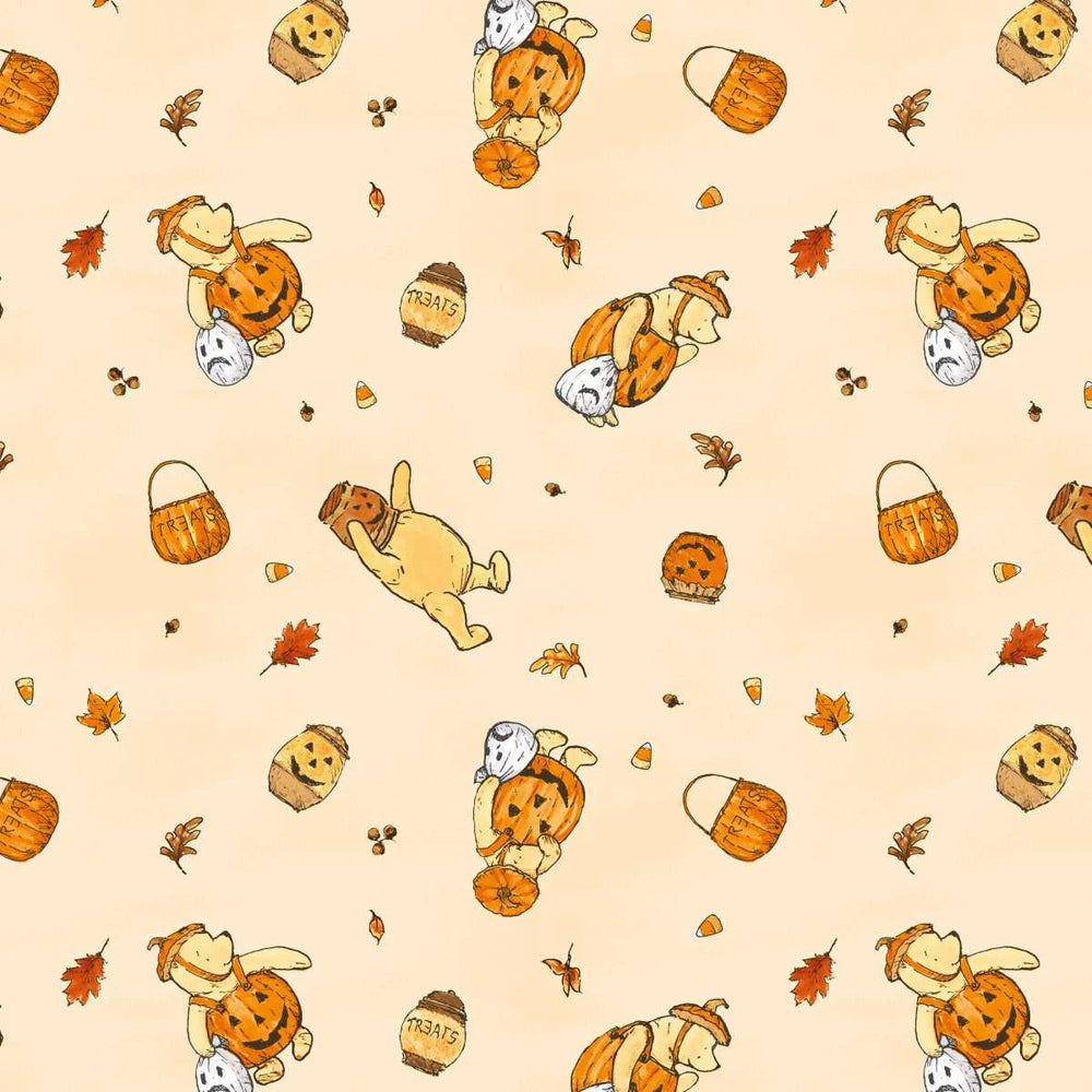 Haunted Acre Wood Bears Yellow Fabric - 9128-44