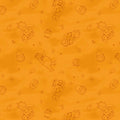 Haunted Acre Wood Bears Lineart Orange Fabric - 9129-33