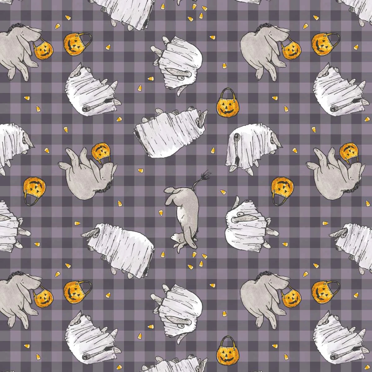 Haunted Acre Wood Ghosts Purple Fabric - 9138-59