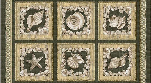 Beachcomber Shells Earth Fabric Panel