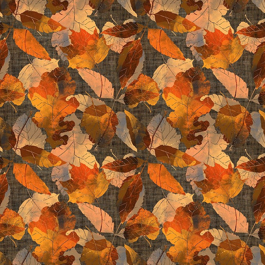 Reflections of Autumn Multi Leaf Weave Fabric - By the yard