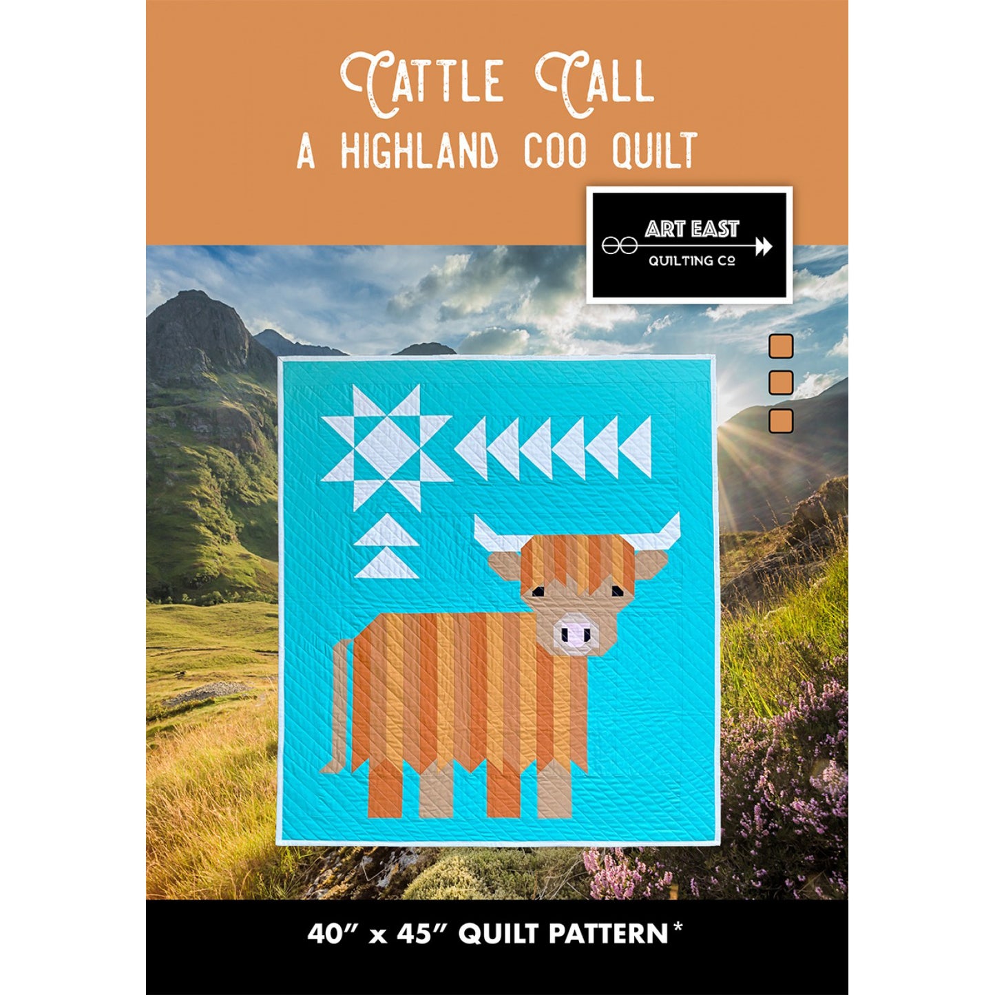 Art East Cattle Call - a Highland Coo Quilt Pattern