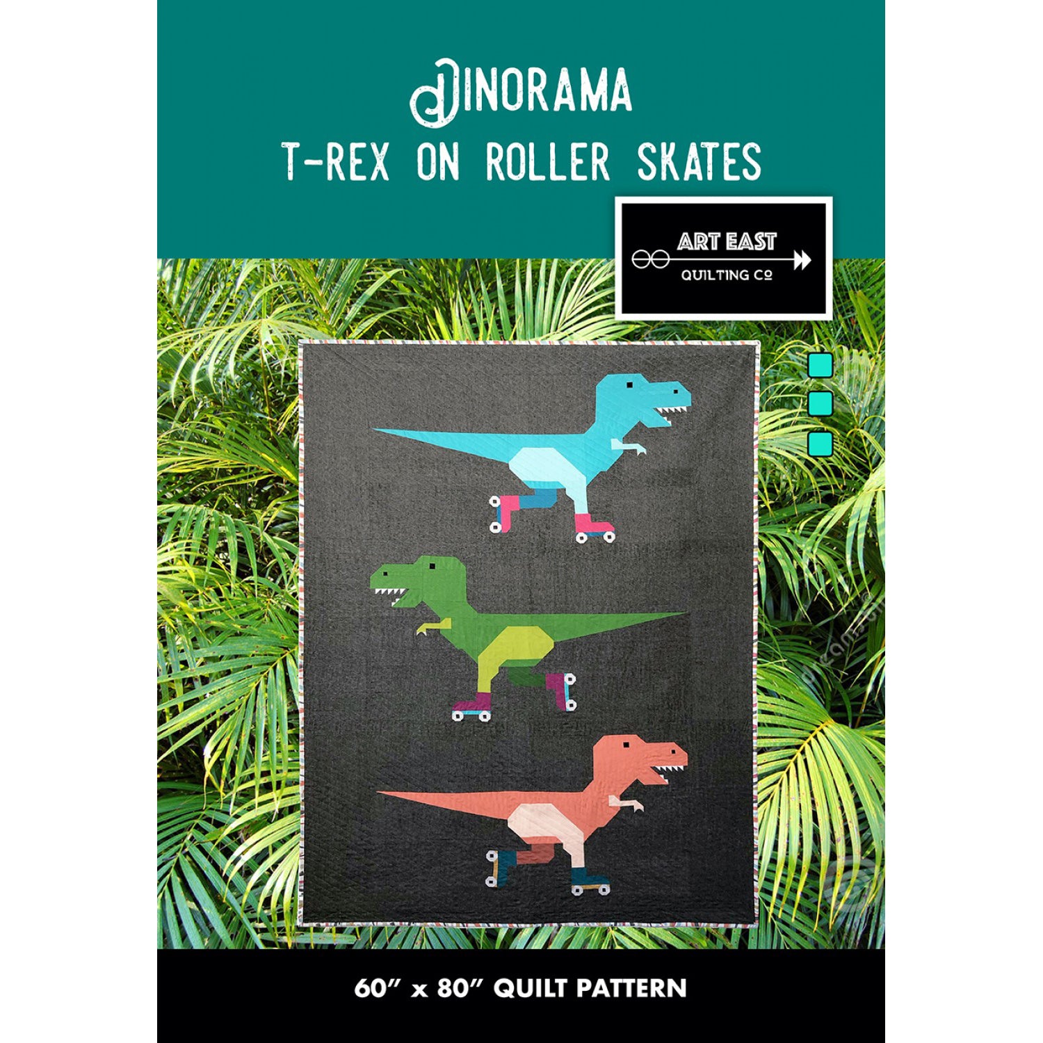 Art East Dinorama - T-Rex on Roller Skates Quilt Pattern