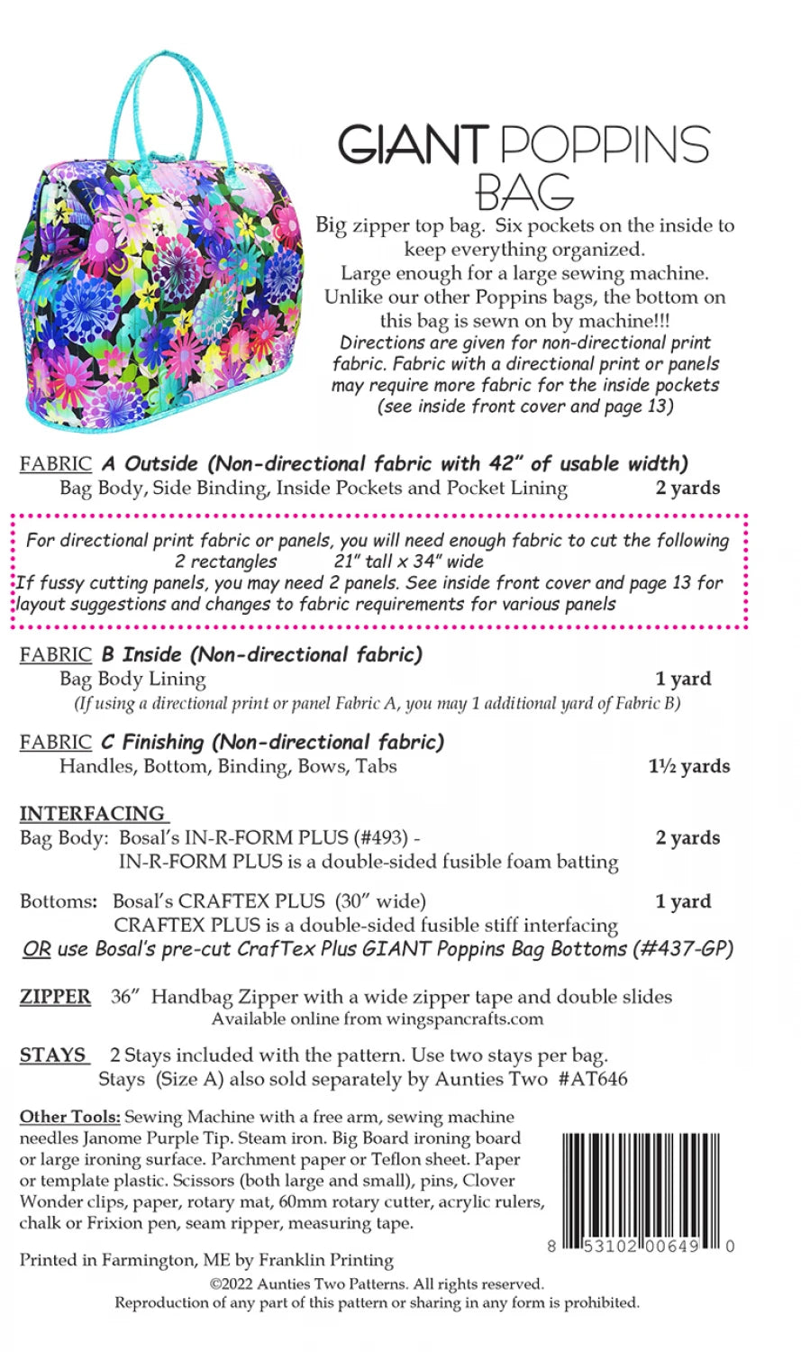 Giant Poppins Bag Pattern