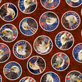 American Freedom Eagle Badges Red Fabric