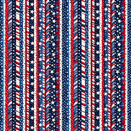 American Freedom Stripe Multi Fabric - By the yard