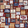 American Freedom Collage Red Fabric