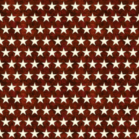American Freedom Star Row Red Fabric - By the yard