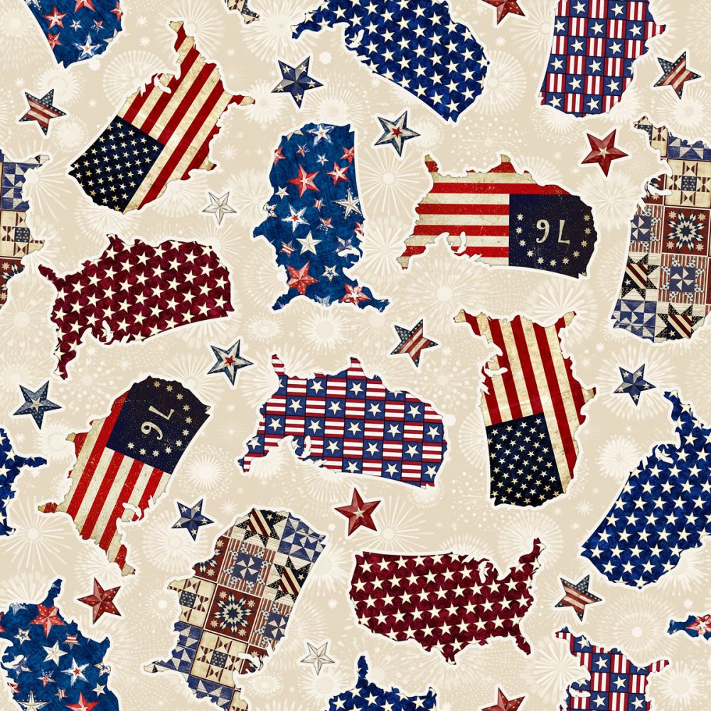 American Freedom USA Parchment Fabric - By the yard