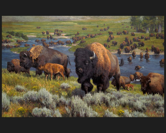 An American Migration Buffalo Fabric Panel